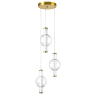 Люстра LIGHTSTAR BOTTO LED 3х6W 1820LM латунь/прозрачный/белый 3000K 800133