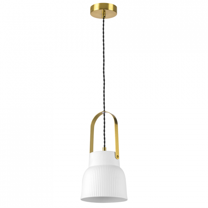 Люстра LIGHTSTAR CERAMO 1х12W E27 латунь/белый 799013 Люстра LIGHTSTAR CERAMO 1х12W E27 латунь/белый 799013