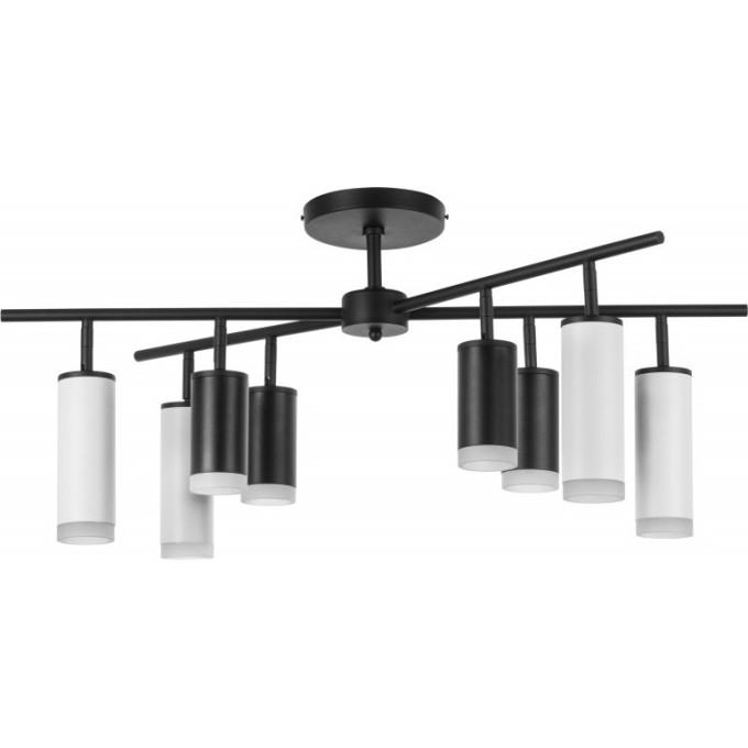 Люстра LIGHTSTAR RULLO 8х50W GU10 черный/белый, черно-белые плафоны LR7283748640