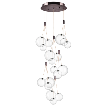 Люстра LIGHTSTAR SFERETTA 801180 LED 18х1,35W LM 3000K кофейный/прозрачный Люстра LIGHTSTAR SFERETTA 801180 LED 18х1,35W LM 3000K кофейный/прозрачный
